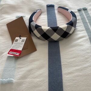 Burberry Checkered Headband - Black, White, Pink